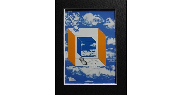 池田満寿夫、【マググリットの空】、希少画集画、新品高級額・額装付 池田満寿夫、【マググリットの空】、希少画集画、新品高級額