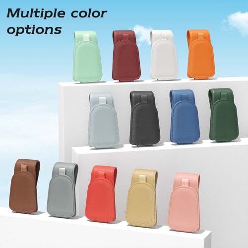 Image of Sotfamily Sunglass Holder for Car Visor, Suede Cloth Magnetic Sunglass Organizer for Car Accessories, 2 Packs, Claret