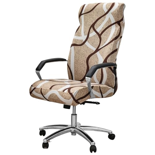 Synvexor Office Chair Cover with Zipper Printed Computer Chair Cover Stretch Desk Chair Cover Elastic Computer Chair Slipcover All Round Protection Office Seat Cover Office Chair Protector for Office