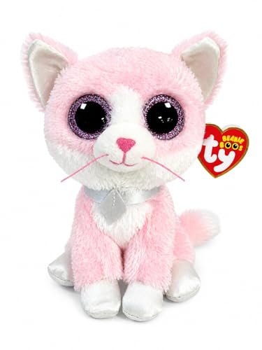 TY 2007516 Fiona Cat Beanie Boo Pink Stuffed Animal, Multicoloured, 3.1 x 2.75 x 5.51 Centimeters