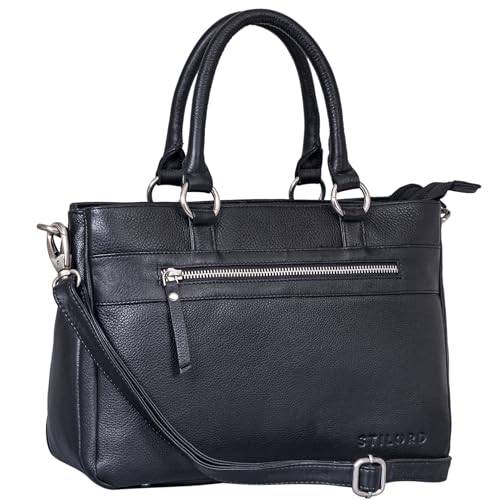 Sac-a-bandouliere shopper en cuir STILORD avec multi-poches
