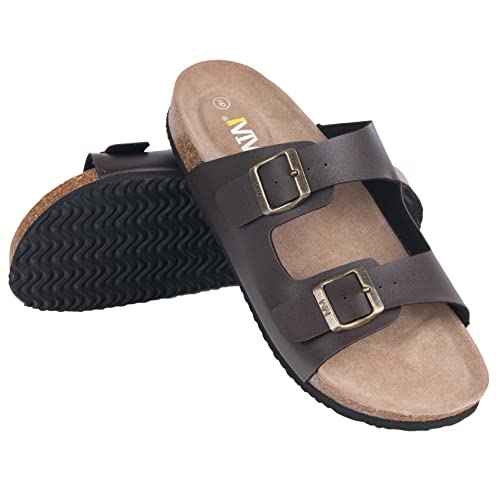 Women's Cork Footbed Sandals - Cow Suede Slide Sandals For Women With Adjustable Strap Buckle Open Toe Beach Sandals #TOP5