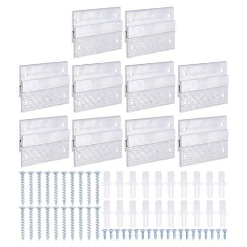 Image of uxcell French Cleat Picture Hanger 4 Inch, 10 Pairs Aluminum Z Clip Supports 50lbs, Interlocking Wall Mounting Bracket, to Hang Mirrors, Panels, Shelves, Headboards, Art Frames
