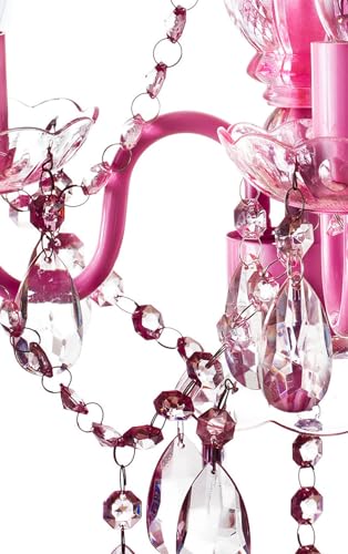 Image of The Original Gypsy 4-Light Flush Mount Crystal Chandelier, Pink