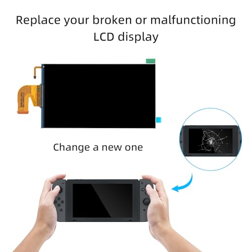 Wigearss Replacement LCD Screen for N Switch, LCD Screen Display Panel Whit Screen Protector Repair kit for Switch（Only for Switch） - Thumbnail 3