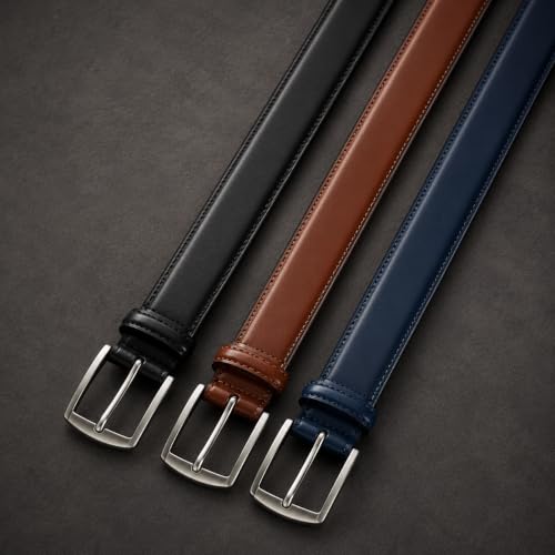 Image of DOOPAI Mens Dress Belt - Genuine Leather Dress Belts For Men,Casual Suit Jeans Belt-Single Prong Buckle black belt
