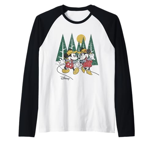 Mickey Minnie Hiking Raglan t-shirt de baseball pour les sorties nature
