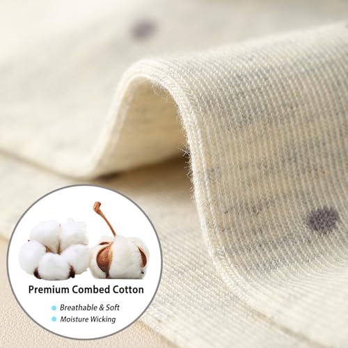 Mcool Mary 6 Pairs Women's Ruffle Socks,Casual Ankle Breathable Cool Knit Cotton Cute Polka Dot Dress Crew Socks4