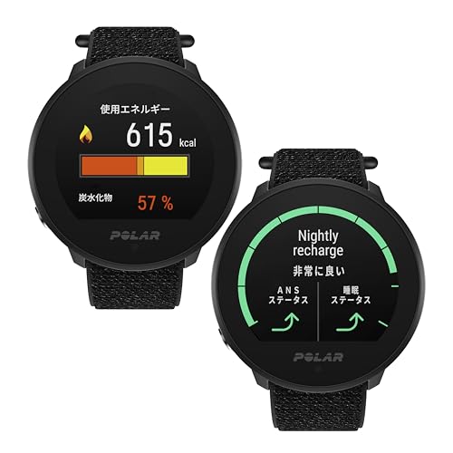 POLAR (ポラール) ユナイト （ Polar Unite ） 健康管理 スマートウォッチ iPhone対応 アンドロイド対応 軽量 【 心拍計/睡眠 自律神経/音楽/着信/メッセージ通知】 ナイロン ループ ブラック M-L ‎900106604 【日本正規品】