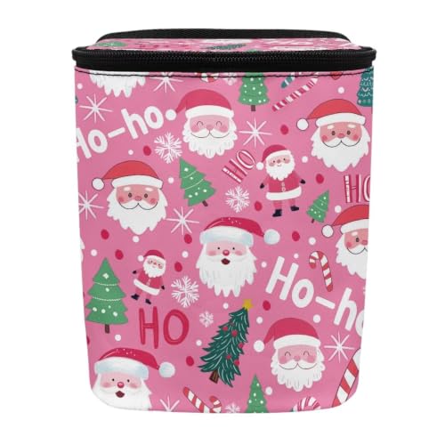 Image of Christmas Santa Claus Cute Car Trash Hanging with Lid and Adjustable Straps, Multipurpose Trash Bag Organizer Universal Car Accessories for SUVs, Trucks