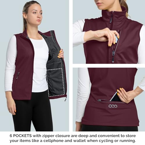 33,000ft Women's Lightweight Running Vest Outerwear with Pockets, Windproof Sleeveless Jacket for Golf Hiking Travel4