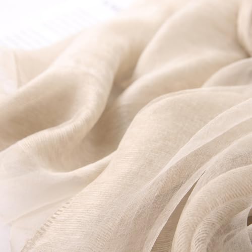 Women's Double Layer Scarf Lightweight Silk Wool Blend - Fluffy Airy All-Season Scarf Solid Color for Coats & Jackets4