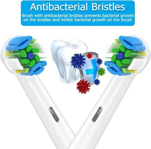Imagen que muestra los cabezales de cepillo Qitizu con cerdas antibacterianas, destacando su función para prevenir el crecimiento bacteriano