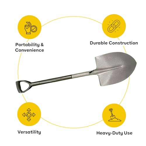 Image of Yuvcon Shovel for Digging, Made of Metal for Heavy-Duty use, Lightweight, Easy to Carry Shovel for Gardening & Agriculture Digging Tool (Spade)