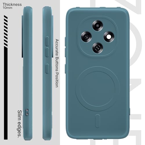 Image of Outlouders Back Cover for Oppo F31 Pro 5G Soft Matte Silicone Cover with Slim Fit | Mag-Safe Logo (Not Mag-Safe Compatible) | Shockproof | Camera Protection Bumper Case (Indigo)
