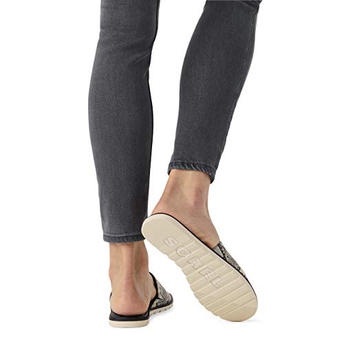 Sorel Ella Ii Block Slide Sandals For Women - Black, Snake - Size 8.5 #TOP4