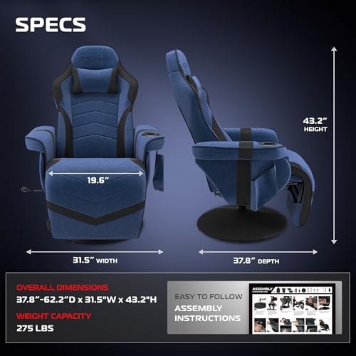 Image of Respawn 900 Gaming Recliner Chair with Footrest, Cup Holder and Swivel