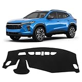 KUST Black Dash Cover for Chevrolet/Chevy Trax 2024 2025 2026 Polyester Dashboard Cover Non-Slip Interior Accessories for Chevrolet/Chevy Trax Custom Fit Dash Mat Sunshade Windshield No Glare