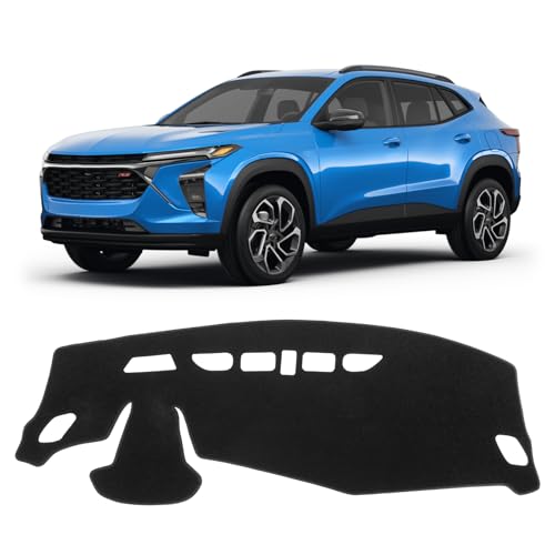 KUST Car Dash Cover for Chevrolet/Chevy Trax 2024 2025 Polyester Non-Slip Center Console Dash Cover Interior Accessories for Chevrolet/Chevy Trax Custom Fit Dash Mat Sunshade Windshield Glare Black