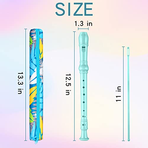 Descant Soprano Recorder Music Recorder Instrument For Kids Flute Kids Recorder With Cleaning Rod + Case Bag (Lake Green) #TOP1