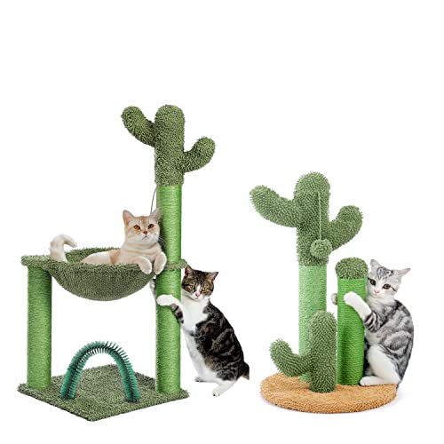 Poste rascador para gatos PAWZ Road de 23 pulgadas con árbol y hamaca