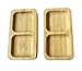 Set di 2 piatti da portata in legno di bambù naturale per servire piccoli piatti, piatti quadrati per stuzzichini, tapas, formaggi, sushi, salse, ciotole, piatti da contorno
