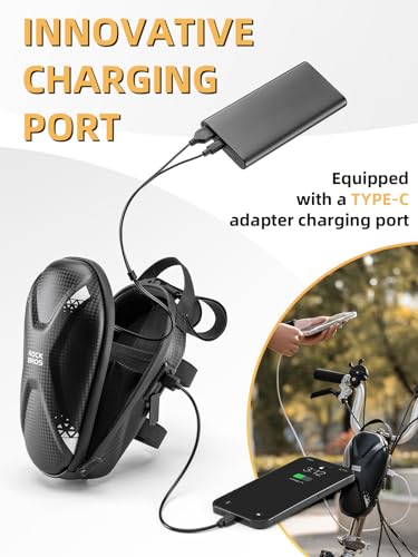ROCKBROS Scooter Bag Waterproof Scooter Storage Bag with Charging Port for Brompton Electric Scooter Handlebar Bag for Carrying Charger Tools Repair Tools/Large Capacity/Portable (1.3L) - Image 3