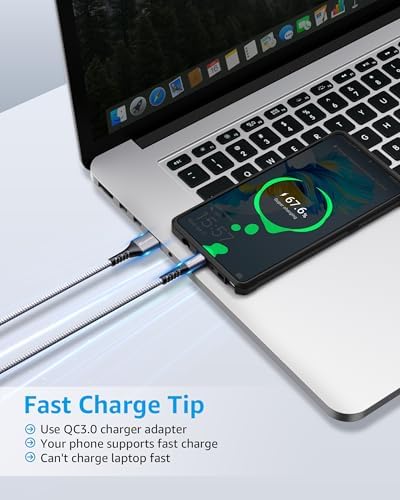 Ruaeoda 6ft 2PACK PS4 Charger Cable - High Speed 2.0 USB A Male to Micro USB Nylon Braided Cable for Android Phone