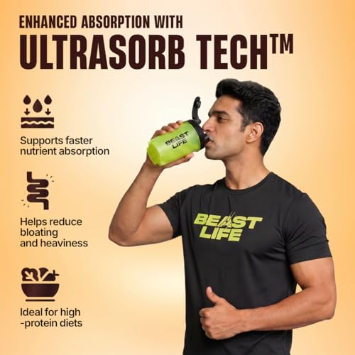 Image of BeastLife High Protein Mass /Weight Gainer | 1 KG | Butterscotch | NABL LAB Tested | For Muscle Gain & Fast Growth | Cereal-Based Formula, No Maltodextrin | India's #1 Cereal Based Bulk Gainer