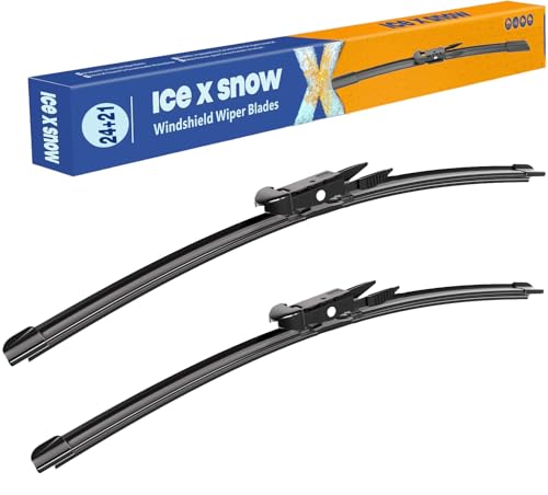 Image of 24 inch+21 inch Water Repellent Windshield Wiper Blades Replacement for Chevy Traverse 2017-2009 GMC Acadia 2016-2007 Buick Enclave 2017-2012 Pontiac G6 07-05 Silicone Windshield Wiper Blades