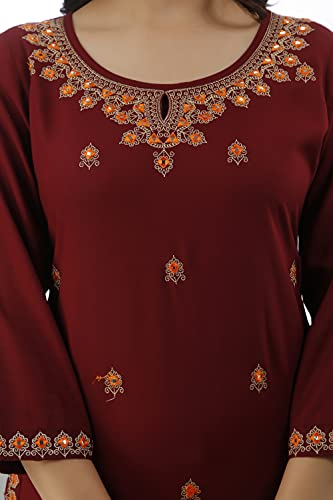 Image of Women's Rayon Heavy Embroidery Work Straight Kurta