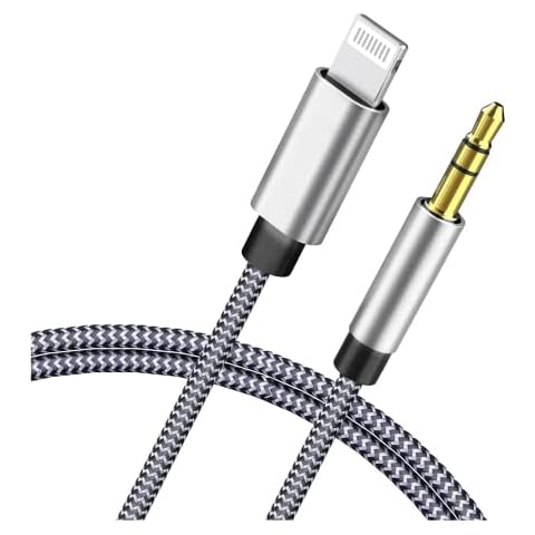 YCTech Aux Cable for iPhone in Car, Braided Nylon 3.5mm Jack Aux to Lightning Cable for iPhone 14 13 12 11 Pro Max Mini XS XR X 8 7 6 Plus for Car Stereo/Headphones/Speaker Transfer Music (1M) Cover