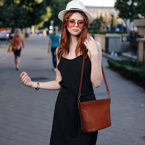 Iswee Genuine Leather Purses for Women Vintage Crossbody Bag Women’s Shoulder Handbags Designer Hobo Purse2