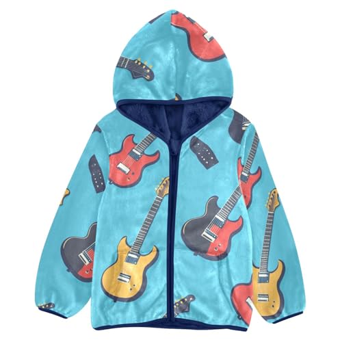 Guitar Girls Fleece Jacket Girls Fall Jacket Girls Zip Up Hoodie Girls Sherpa Jacket 2-10T