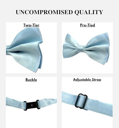 Image of MDSTYLE Bow Ties for Men Pre-Tied Adjustable - Classic Men's Bow Tie - Tuxedo Wedding Formal Bowtie Solid Color Bowties