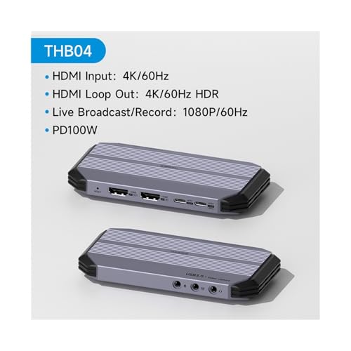 Carte de capture vidéo 4K à fluidité VRB RVB Passthrough et recharge rapide PD 100W intégrée