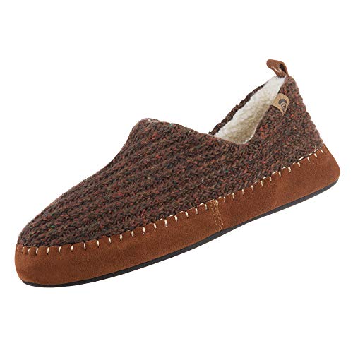 Image of Acorn mens Camden Recycled Moccasin With Berber Lining Slipper, Walnut, 9 10 US