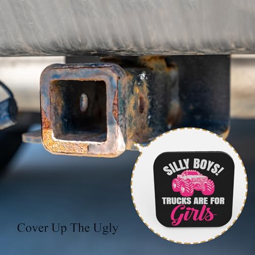 image for Tnomchey Pink Truck Hitch Covers Silly Boys Trucks are for Girls Words