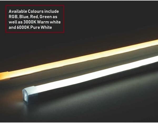 I Lumos Plug & Play Warm White Neon LED Strip Light 240V AC with UK Plug Bundle 9W/m LEDs Waterproof Flexible for Indoor & Outdoor Decor [Installation Kit Included] (1 Metre)