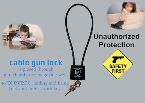 lockforall Cable Gun Locks with Keys - Keyed Alike 15" Cable Gun Safe Lock CA DOJ Approved for Pistols, Handguns, Rifles, and Shotguns, Home, Storage Firearm Locking and Safety by lockforall - Image 4