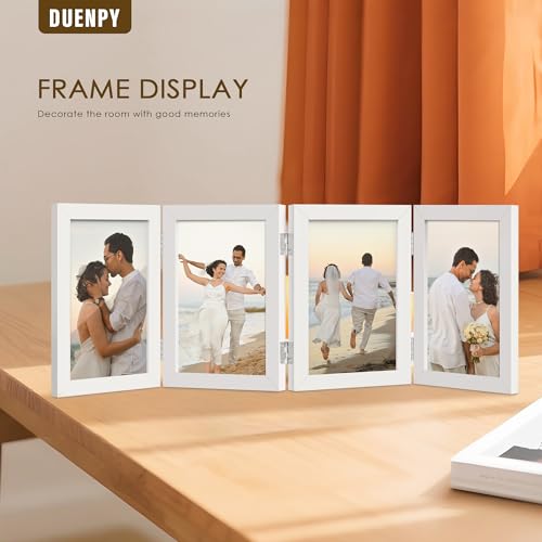Image of DUENPY 4 Folding 4x6 Accordion Wood Frame Plexiglass White
