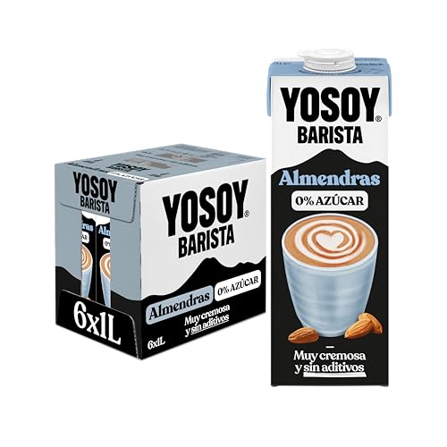 YOSOY Bebida Vegetal de Almendra Barista - especial para el café, pack de 6 x 1L