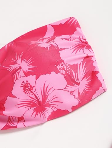Image of ZAFUL Women's Bandeau Bikini O Ring Strapless Tie Back High Cut Two Piece Swimsuit Bathing Suits