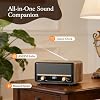 Radio vintage de madera AM FM Bluetooth con reloj para dormitorio | Radio digital con enchufe de pared, 40 presintonías, temporizador de sueño, sin alarma, altavoz Bluetooth retro para hogar, cocina, oficina 4