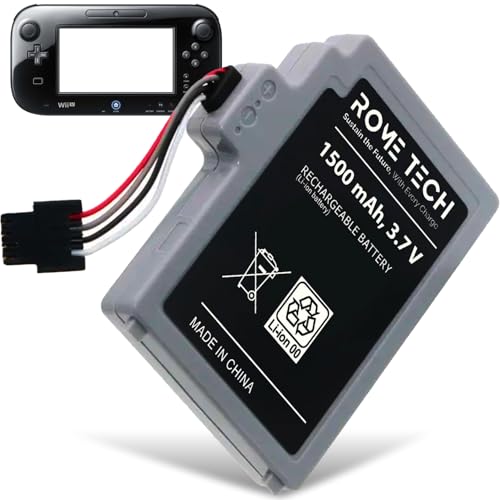 Rome Tech for Nintendo Wii U Gamepad Battery – Replacement Rechargeable Lithium-Ion WUP-010, WUP-012, 1500mAh 3.7V High Capacity Li-Ion Battery, 1-Pack