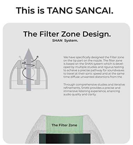 Image of Linsoul TANGZU Tang Sancai in Ear Monitor Ear Plugs, 3 Pairs, Matte Texture Straight Tooth Grooves Eartips for IEMs, in-Ear Earphone, Audiophile Musician (L)