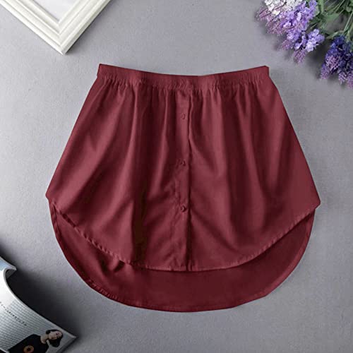 ORT Blusa feminina versátil da moda com sobreposição e minissaias femininas de manga comprida, Verme