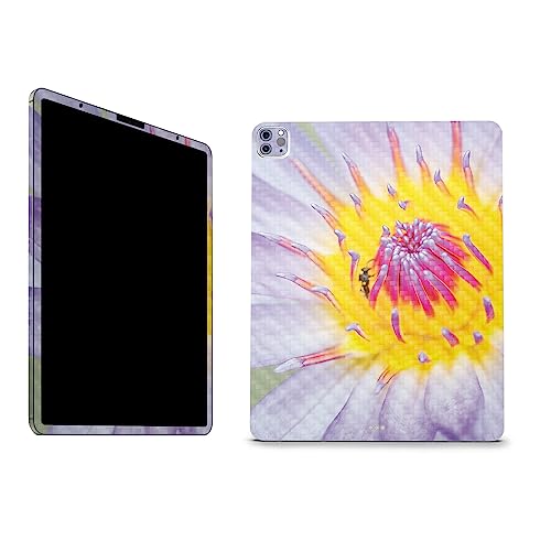 Image of MightySkins Carbon Fiber Skin Compatible with Apple iPad Pro 12.9 inch M2 6th Gen (2022) Full Wrap Kit - Lotus Flower | Protective, Durable Textured Carbon Fiber Finish | Easy to Apply | Made in The USA