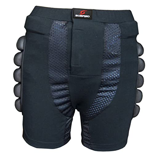 BRIGHTFUFU Thickened Hip Protective Pants for Skiing Snowboarding and Roller Hockey Stretchy Safety Girdles for Adults and Black Resistant Design