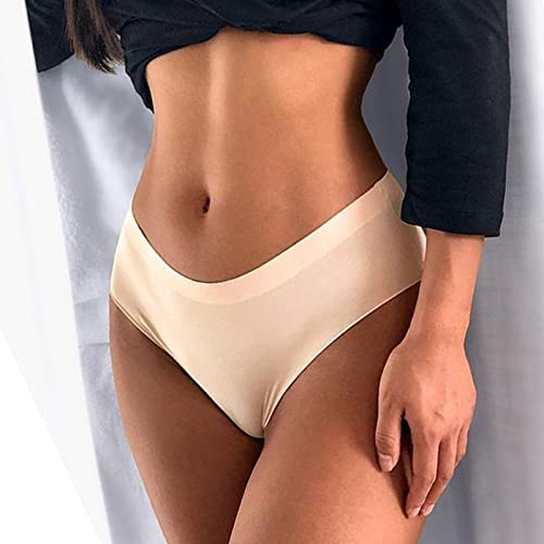 Bolivelan Women Seamless Thongs No Show Panties Low Rise Stretch Breathable Bikini Underwear Pack Of 6, Us 6, Multicolor #TOP1